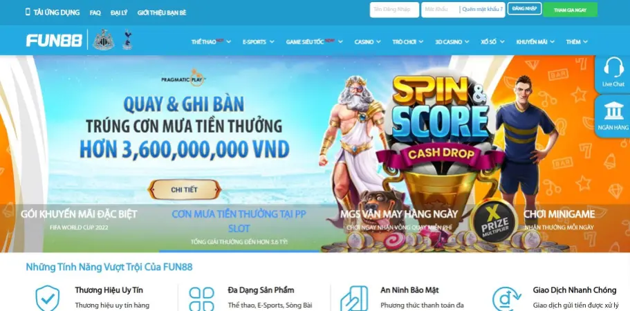 FUN88 Casino là thương hiệu sòng bạc online uy tín